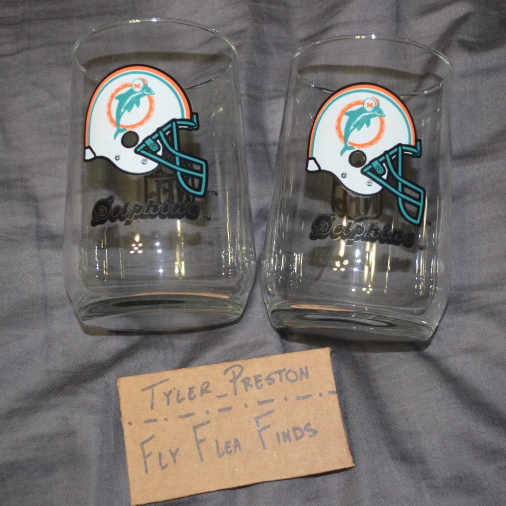 VTG 80’s Miami Dolphins Glass Tumbler Cup